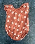 Woolworths Brown Floral Baby Grow 3 6M