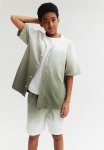 Short-sleeved Resort Shirt - Khaki Green Gradient