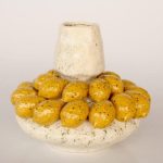 Ceramic Yellow Vase With Lemons – 24X24CM