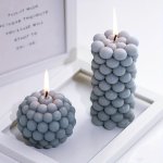 1PC Diy Foam Ball Shape Silicone Mold Diy Candle Mold Cylindrical Soap Silicone Mold Candle Making Mold Resin Clay Crafts Making