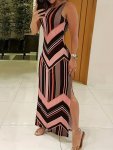 Sleeveless Maxi Dress Side Slit Casual Dress For Summer & Spring Women's Clothing