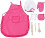 Kids Chef Role Play Costume Set 11PCS Dress Up Role Play Toys With Apron Chef Hat Glove Rolling Pin Cake Molds For Little Girls Gift