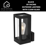 Black Up Facing Outdoor Lantern With Clear Glass