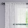 1PC Vintage Floral Embroidered Sheer Lace Curtain Panel - Privacy & Light Filtering Machine Washable For Living Room Decor