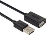 Belkin - Usb-a Male 2.0 Extension Cable To Female - Black - 1.8 Meters