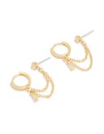 Goldair Gold Plated Cubic Zirconia Pear Layered Chain Huggie Earrings