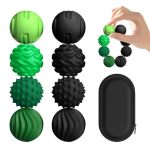 Xyofun 8PCS Silicone Magnetic Fidget Toys Silicone Sensory Ball Textured Sensory Stress Relief Balls Desk Toy For Office & Home