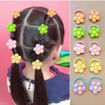 10PCS Cute Flower Decor Rubber Bands Hair Rope Hair Bands Hair Accessories For Kids Girls Ideal Choice For Gifts