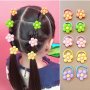 10PCS Cute Flower Decor Rubber Bands Hair Rope Hair Bands Hair Accessories For Kids Girls Ideal Choice For Gifts