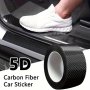 5D Nano Carbon Fiber Reflective Tape - Scratch-resistant Self-adhesive Waterproof Safety Protection For Car Door Sills & Rearview Mirrors