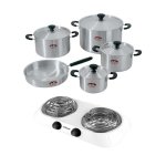 - Impala Casserole Pot Set - 9 Piece With Hotplate - White