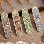 4 Pieces Metal Bookmarks With Tassel Big Size Golden Vintage Aesthetics Scenery Mountain Theme Book Mark Bookmark For Women Book Lovers Gift Writers