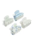 White & Blue Claw Clips 4-PACK