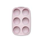 6 Hole Cupcake Tray Pink