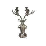 Nickel Deer Bust Candle Holder 36X30X42CM