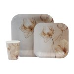 Disposable Dinner Set 60PC Light Cream Floral 511 Tbd