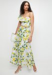 Cotton Printed Wrap Skirt Co-ord - Lemon Grid Aop