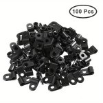 100PCS Plastic R-type Cable Clip Clamp High Quality Wire Fixing Clip Easy-to-use Wire Clip For Wire Management Home Automotive O