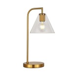 Ella Metal And Glass Table Lamp Black Gold - Gold