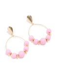 Goldair Gold Round Pink Beaded Drop Earrings