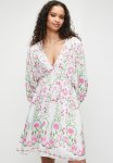 Volume Sleeve Fit & Flare MINI Dress - All Over Paint Stoke Floral