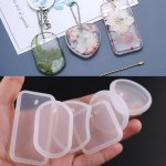 6PCS Diy Keychain Pendant Silicone Mold Set Resin Epoxy Resin Mold Round Rectangle Pendants Jewelry Making Casting Mould