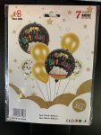7 Pcs Happy Birthday Foil Pack Cupcake