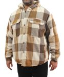Mens Shacket - 8XL Brwn crm