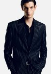 Regular Fit Glittery Single-breasted Blazer - Black & Pinstriped