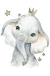 Baby Watercolour Elephant Canvas Print - 600MM X 600MM