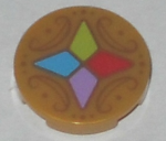Parts Tile Round 2 X 2 With Bottom Stud Holder With 4 Crystals Pattern 14769PB201