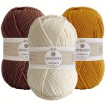 3PCS Mixed Color Set Crochet Yarn 4 Layers 100% Acrylic Yarn Easy To See Stitch Suitable For Beginners Crochet Set 50G PC