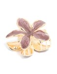 Goldair Gold Brown Enamel Frangipani Flower Claw Clip
