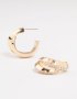 Goldair Gold Thick Diamante Double Hoop Earrings