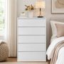 Bragg Verona Chest Of Drawers Storage Cabinet 5 Drawers White