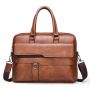 Laptop Bag Waterproof Shoulder Bag Crossbody Bag And Handbag - Brown