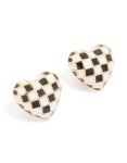 Goldair Gold Chess Heart Stud Earrings