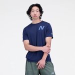 New Balance Men's Graphic Impact Run Short Sleeve - Navy - Xx-large