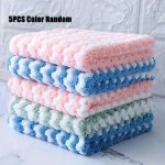 5-PACK Multipurpose Microfiber Cleaning Cloths - Super Absorbent Machine Washable Towels For Kitchen Bathroom Car Home & Window
