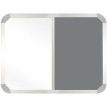 Non-magnetic Combination Whiteboard 900 600MM - Grey Felt