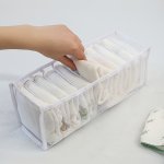 Breathable Nylon Fabric Underwear Organizer - Foldable Drawer Storage For Bras Socks & Panties In Home Wardrobe