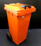 80L Orange Wheelie Bin