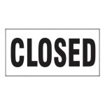 Closed Safety Sign 19X38CM