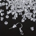 50 100 200PCS Earring Backs For Studs Earring Posts Clear Ear Hole Retainer Clear Earring Safety Back Pads Backstops Replacement