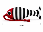 The Captains Catch Fish Cushion & Tug Toy - Large 55CM Black & White Stripes