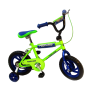 Bicycle With Training Wheels Green 12 Inch