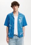 Cotton On Cabana Short Sleeve Shirt - Cobalt Art