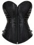 Jacquard Zipper Corset Bustier Gothic Tummy Control Lace Up Body Shaper Women's Lingerie & Shapewear