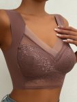 Contrast Lace Wireless Bra Soft & Comfortable Tank Bra Women's Lingerie & Underwear