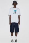 Loose Fit Printed T-Shirt - Light Blue Skateboarder